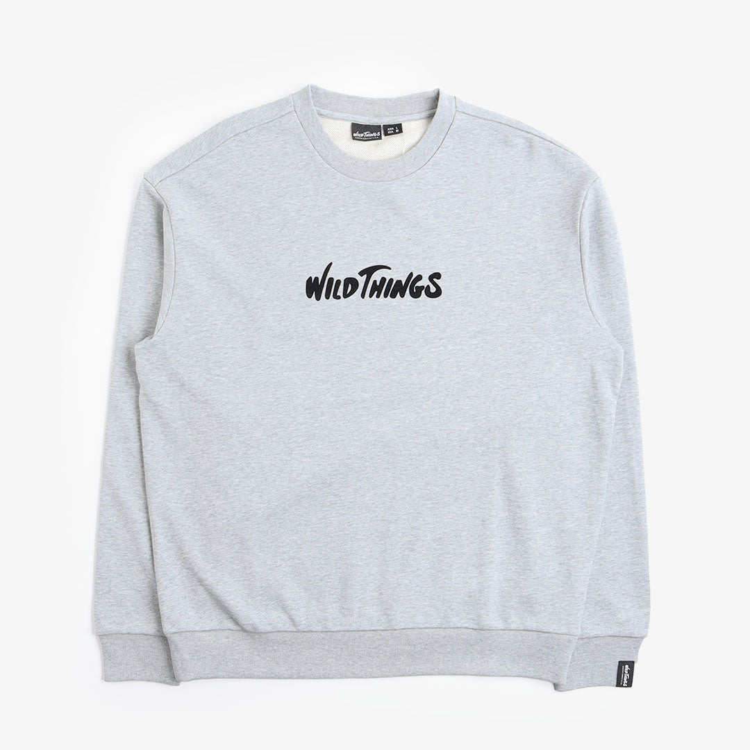 main Wild Things Logo Crew Neck Sweatshirt, Grey, Detail Shot 1