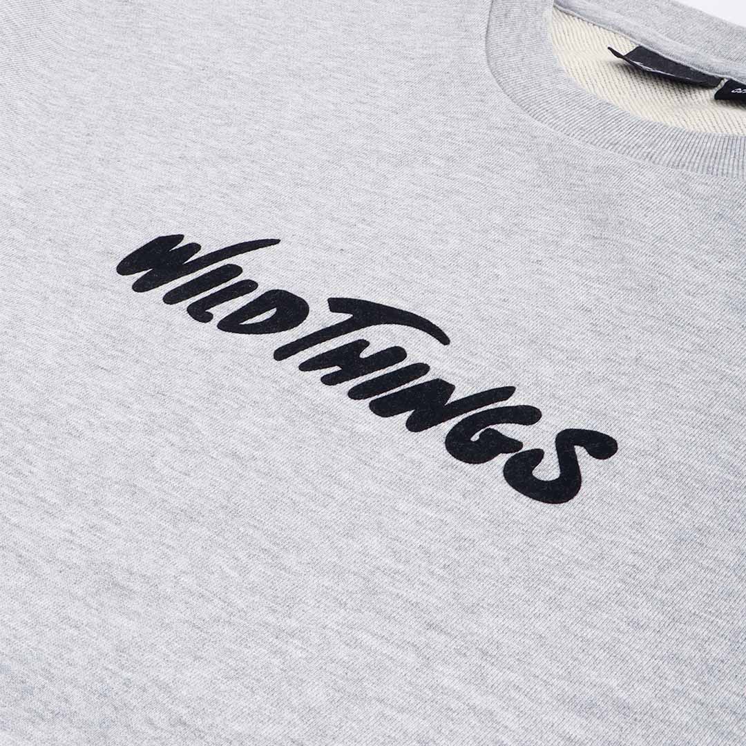 main Wild Things Logo Crew Neck Sweatshirt, Grey, Detail Shot 3