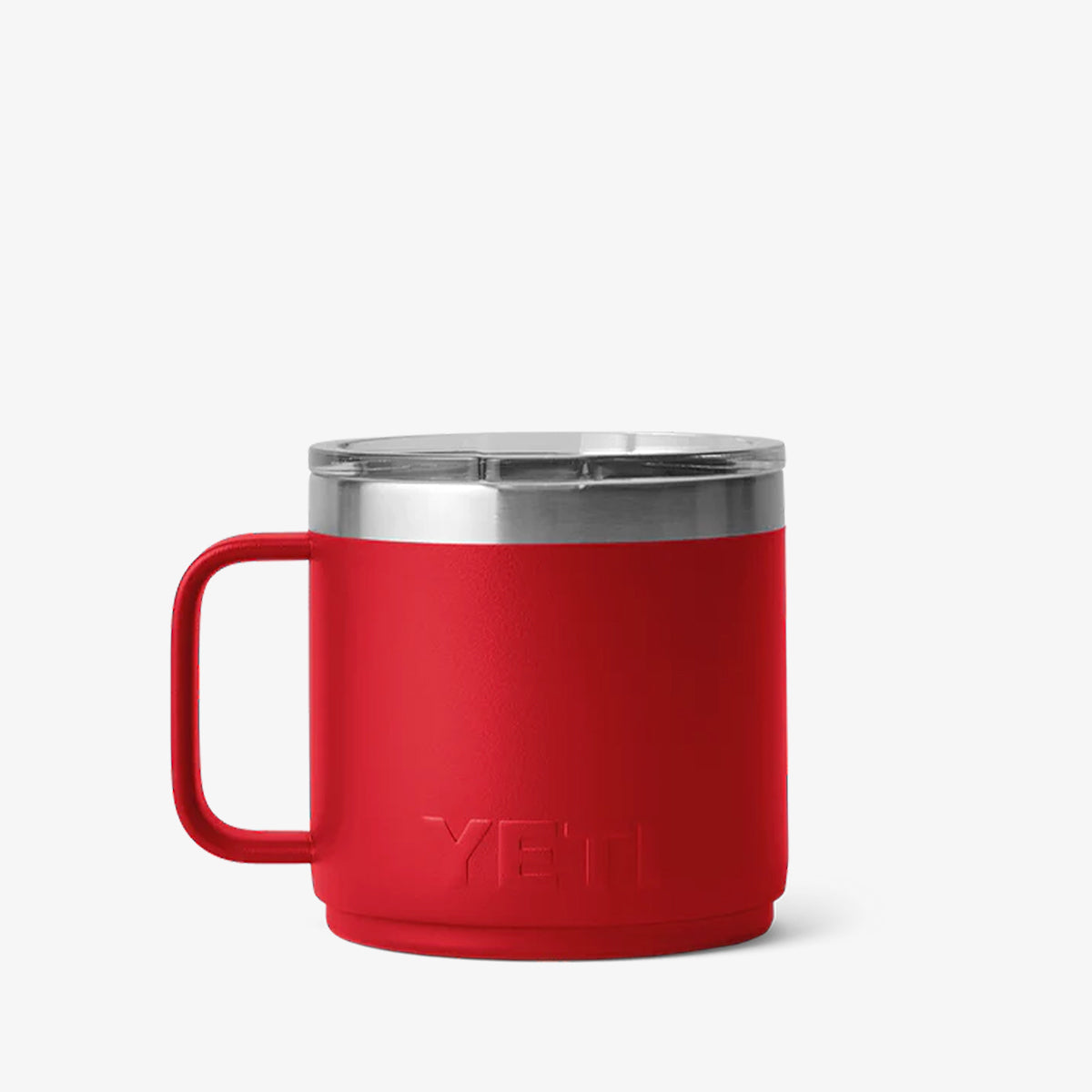 main YETI Rambler 14oz Mug, Rescue Red, Detail Shot 2