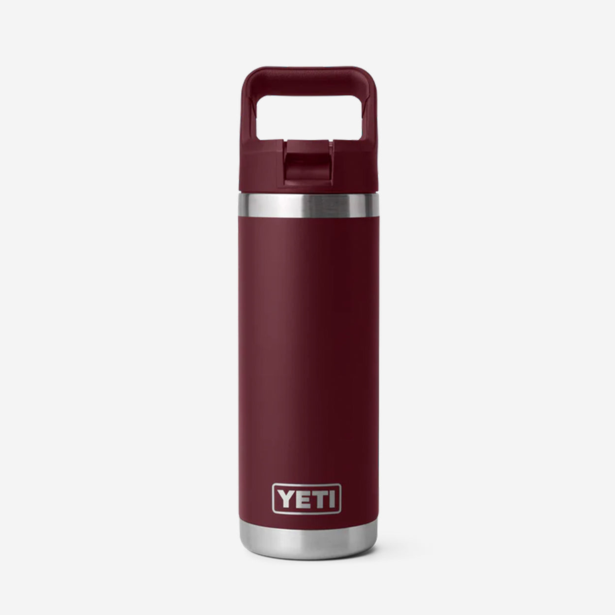 main YETI Rambler 18oz Straw Bottle, Wild Vine Red, Detail Shot 1