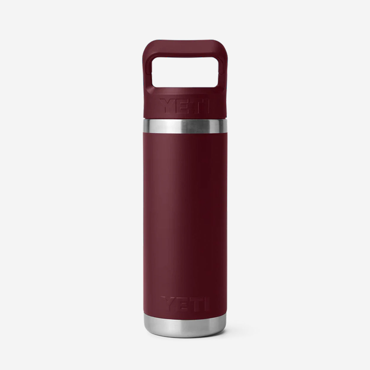 main YETI Rambler 18oz Straw Bottle, Wild Vine Red, Detail Shot 2