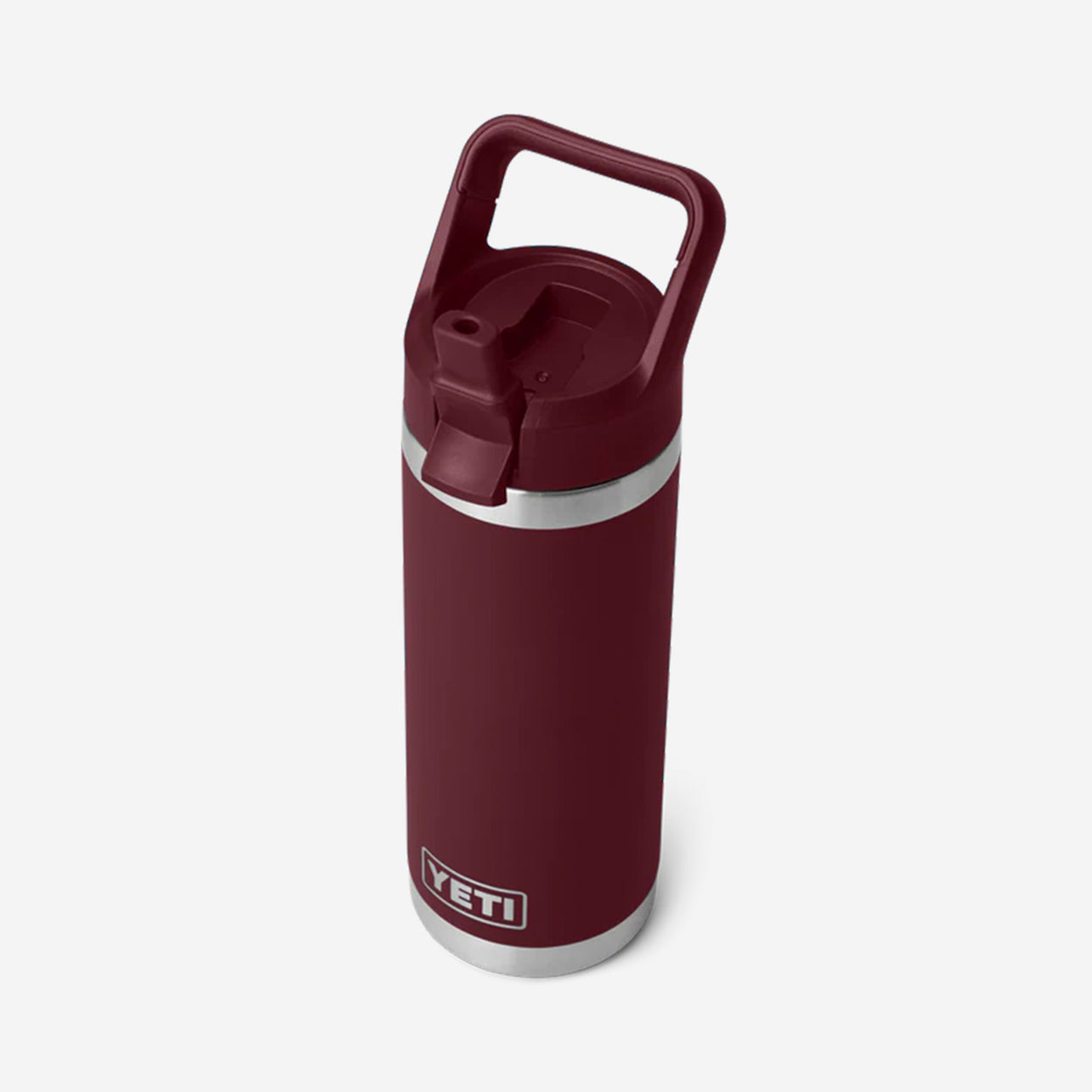 main YETI Rambler 18oz Straw Bottle, Wild Vine Red, Detail Shot 3