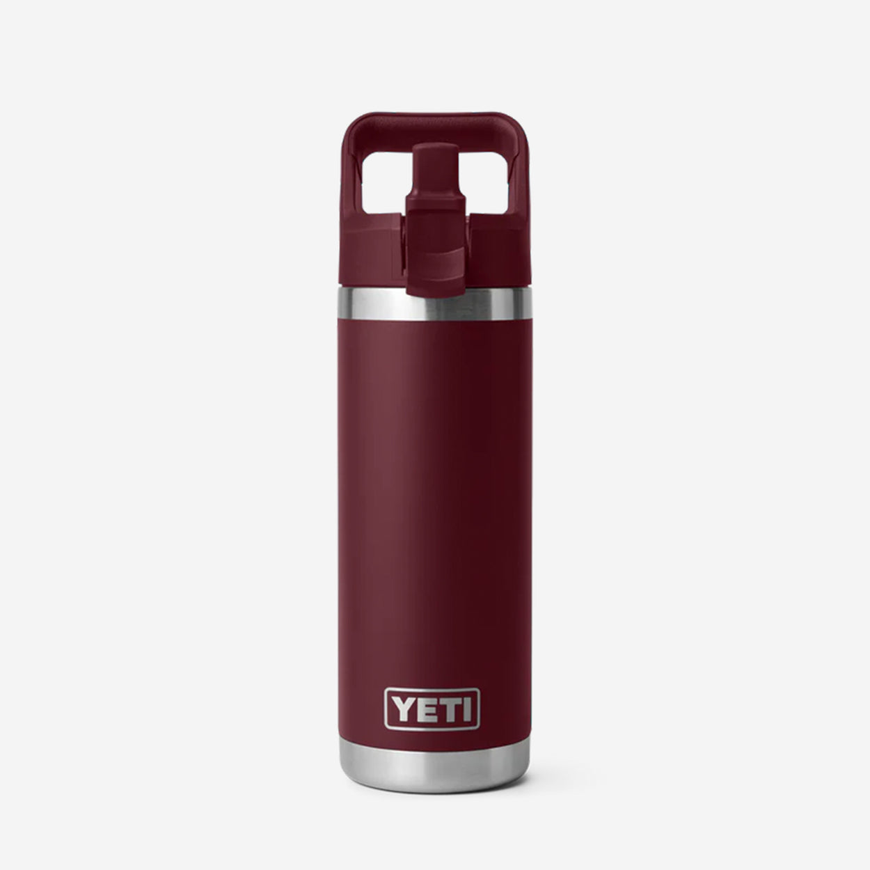 main YETI Rambler 18oz Straw Bottle, Wild Vine Red, Detail Shot 4