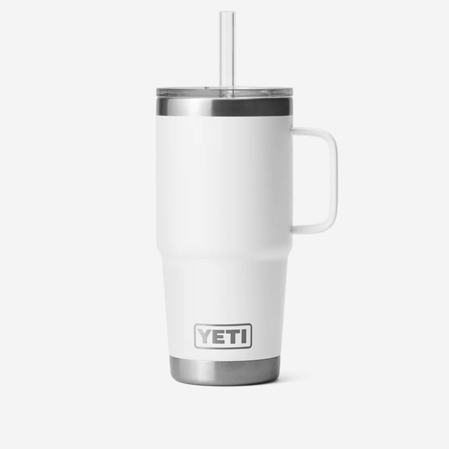 YETI Rambler 25oz Straw Mug, White, Detail Shot 1