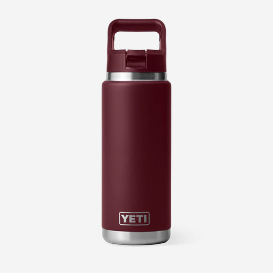 YETI Rambler 26oz Straw Bottle, Wild Vine Red, Detail Shot 1