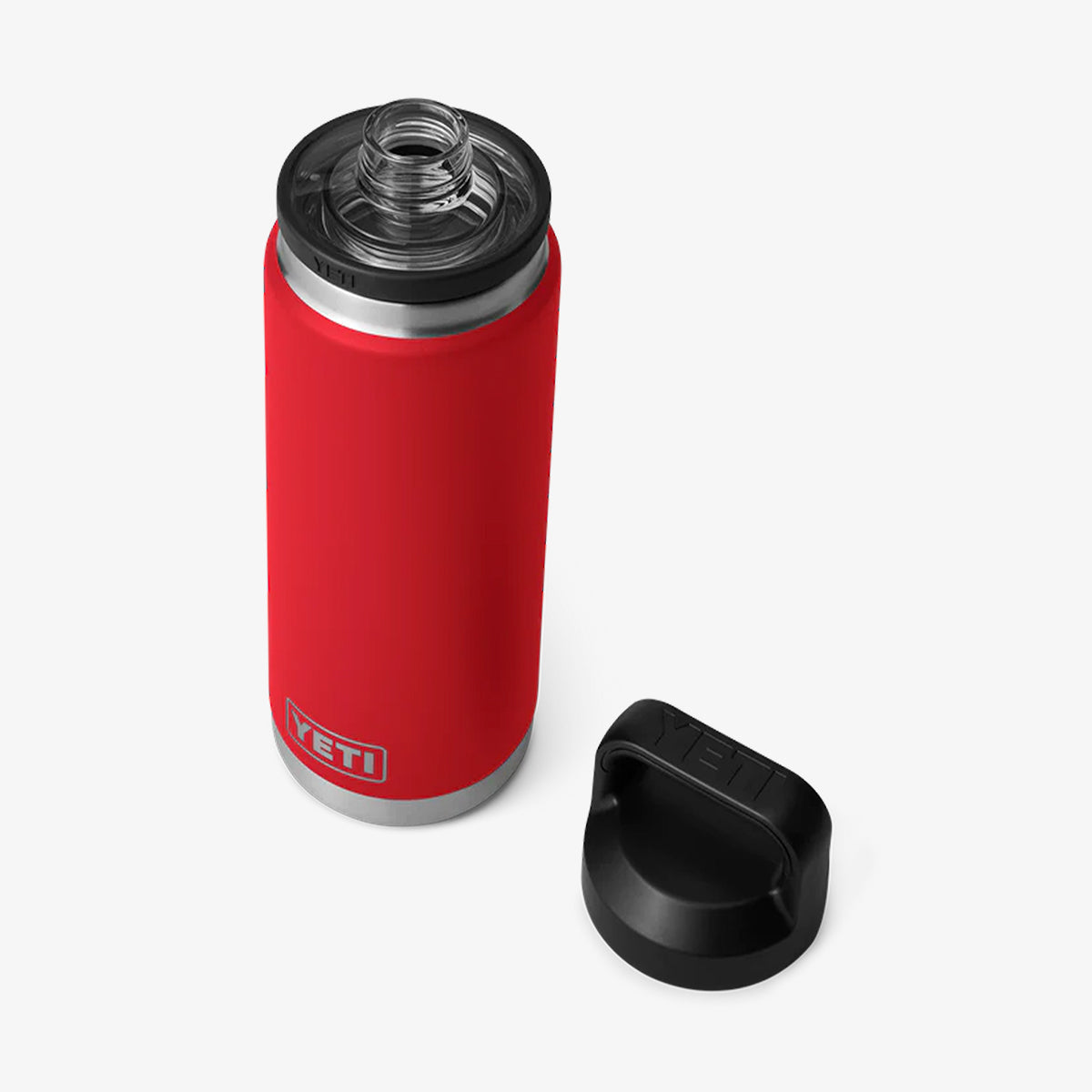 main YETI Rambler 26oz Bottle, Rescue Red, Detail Shot 3