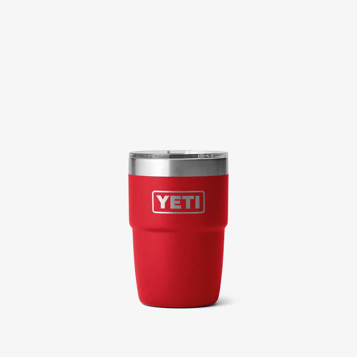 YETI Rambler 8oz Stackable Cup, Rescue Red, Detail Shot 1