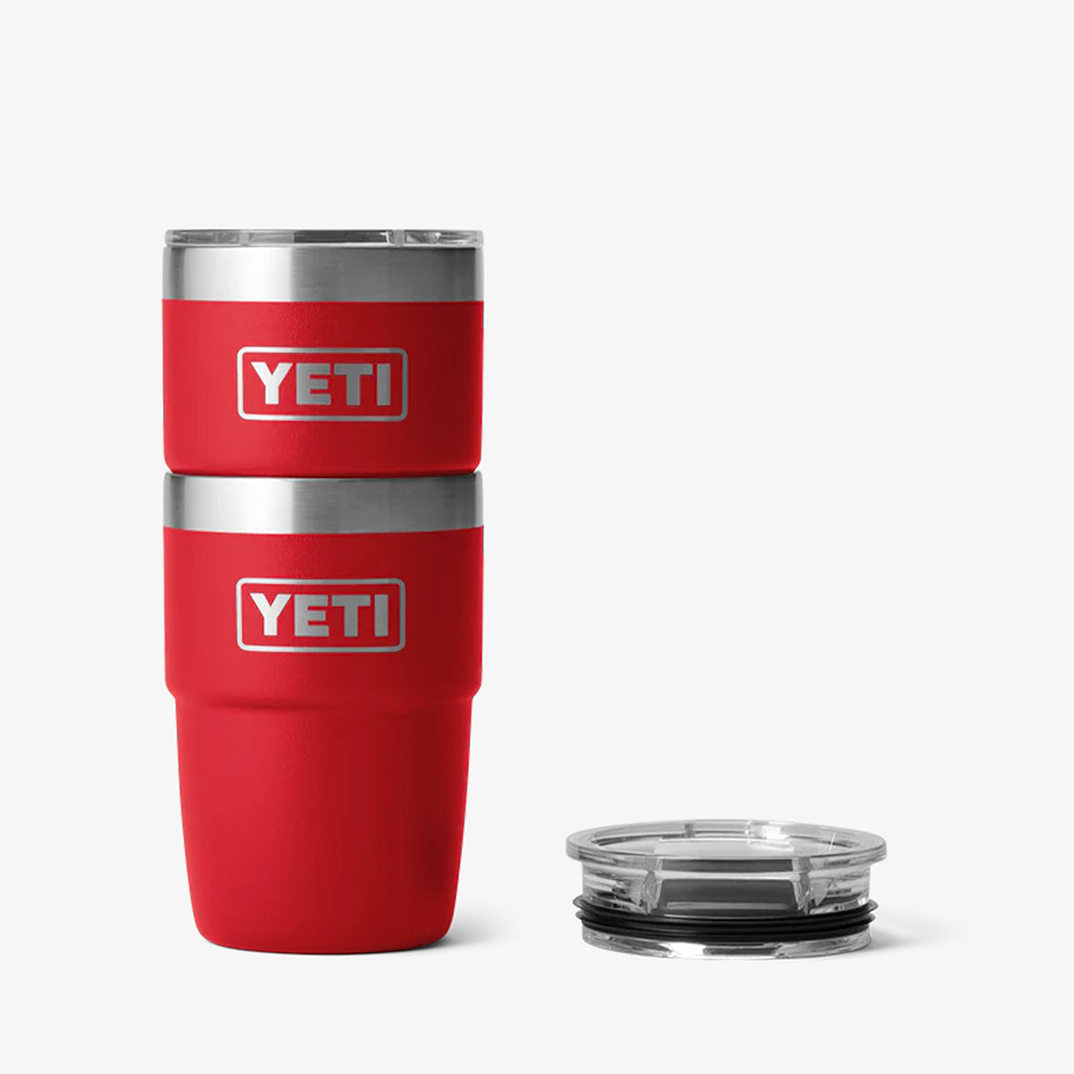 YETI Rambler 8oz Stackable Cup, Rescue Red, Detail Shot 4