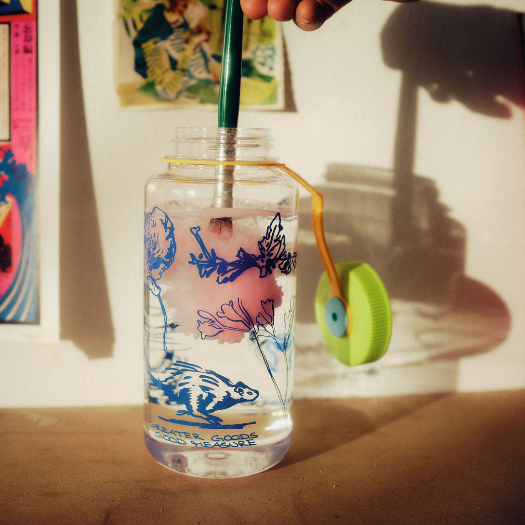 main Greater Goods x Good Measure 'Garden' 1L Nalgene Bottle, Clear, Detail Shot 2