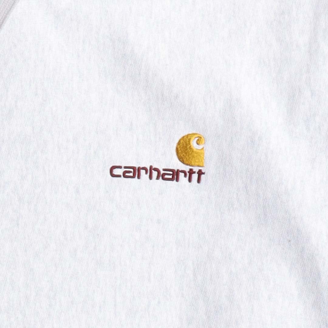 main Carhartt WIP American Script Pullover Hoodie, Ash Heather, Detail Shot 2