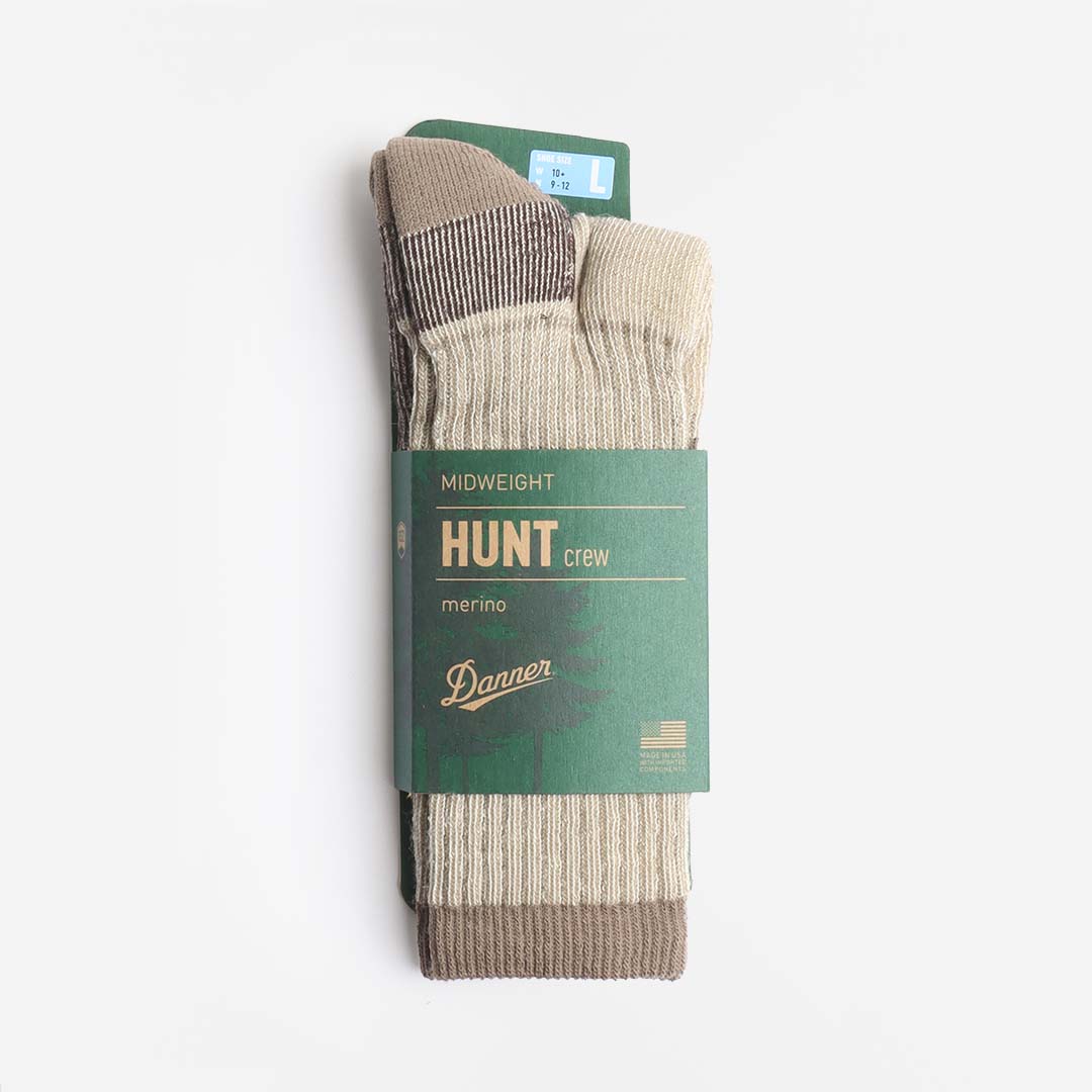 main Danner Hunt Midweight Merino Crew Socks, Brown Heather, Detail Shot 2