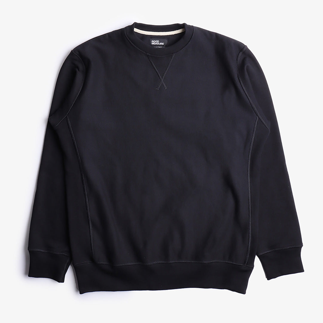 main Good Measure M-21 Heavyweight Crew Neck Sweatshirt, Black, Detail Shot 1