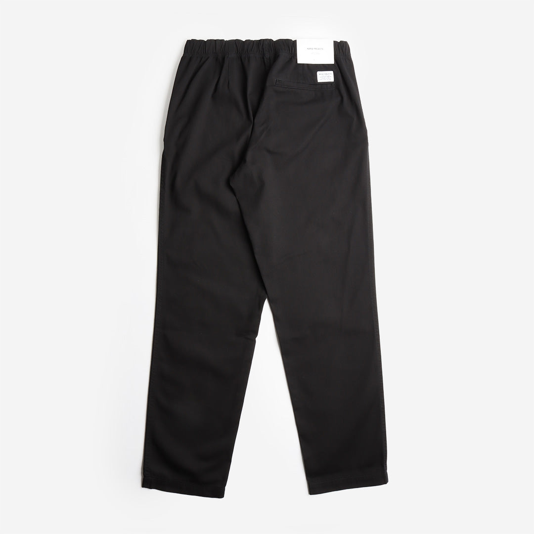 main Norse Projects Ezra Light Stretch Twill Pant, Black, Detail Shot 3