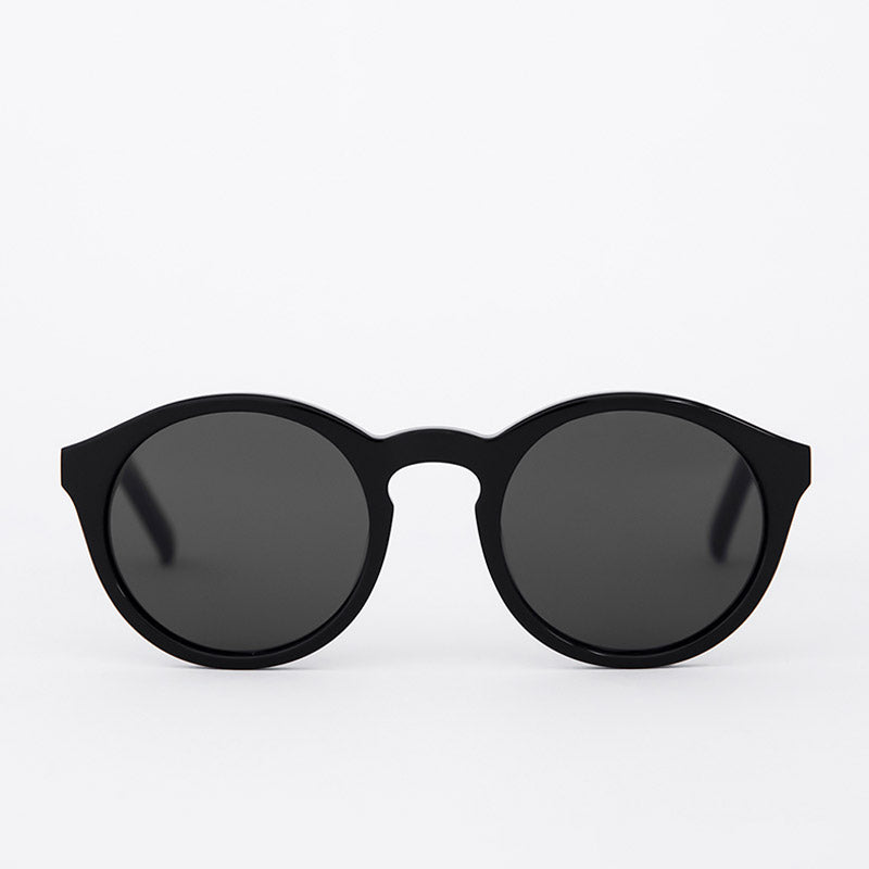 main Monokel Eyewear Barstow Recycled Sunglasses, Black Solid Grey, Detail Shot 1