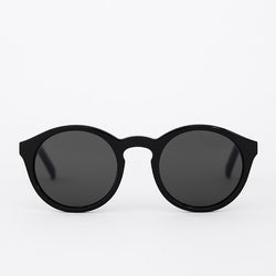 thumbnail Monokel Eyewear Barstow Recycled Sunglasses, Black Solid Grey, Detail Shot 1