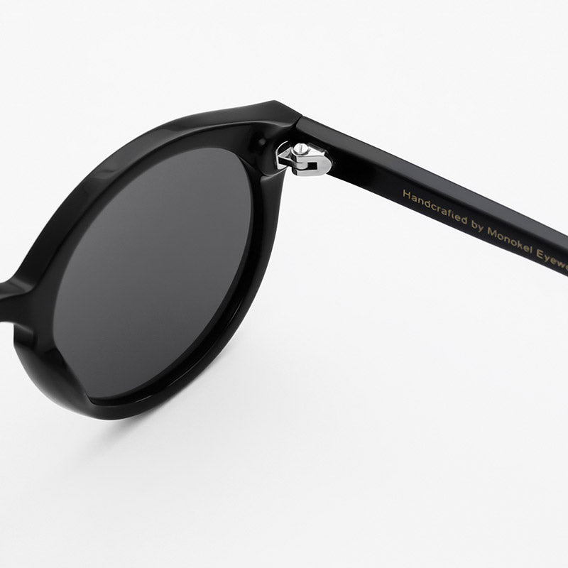 main Monokel Eyewear Barstow Recycled Sunglasses, Black Solid Grey, Detail Shot 3